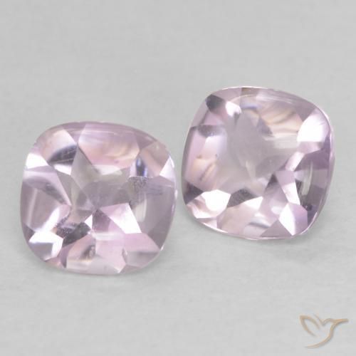 1.04 ct natürliche Lila-Rosa Weiß Amethyst-Edelsteine, Kissen, Transparent