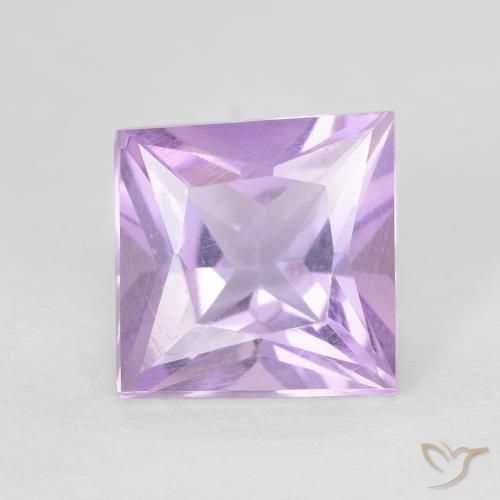 1.55ct Natürlicher Mittelrosa Violett Amethyst, Quadrat, VVS