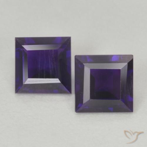 0.86ctw Natürlicher dunkelviolett Amethyst, Quadrat, VS