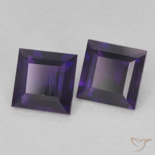 0.86 ct natürliche dunkelviolett Amethyst-Edelsteine, Quadrat, VS