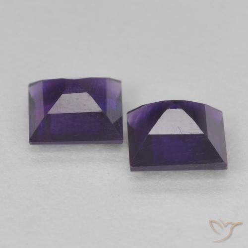 0.86 ct natürliche dunkelviolett Amethyst-Edelsteine, Quadrat, VS