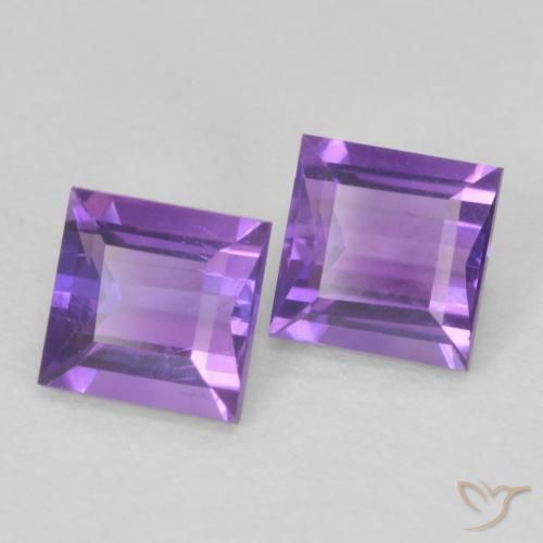 0.85 ct natürliche Intensives Violett Amethyst-Edelsteine, Quadrat, VS