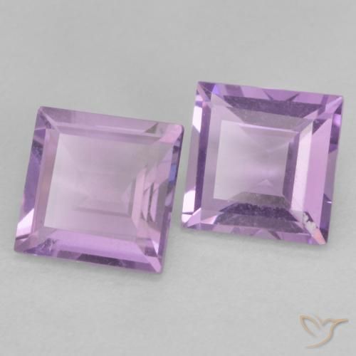 0.94 ct natürliche Hellrosa Violett Amethyst-Edelsteine, Quadrat, VVS