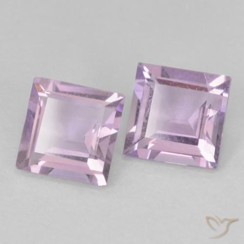 1.05 ct natürliche Hellrosa Violett Amethyst-Edelsteine, Quadrat, VS