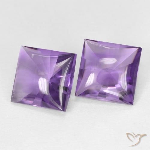 4.38 ct natürliche Medium Light-Violet Amethyst-Edelsteine, Quadrat, Transparent