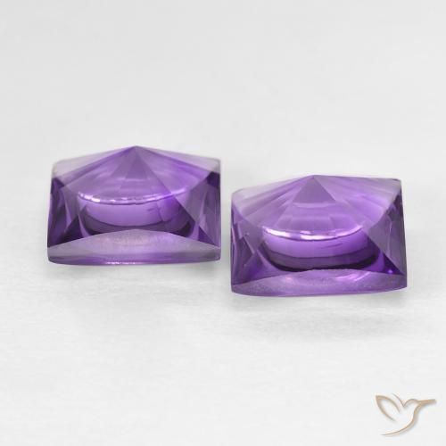 4.38 ct natürliche Medium Light-Violet Amethyst-Edelsteine, Quadrat, Transparent