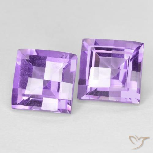 3.56 ct natürliche Mittelviolett Amethyst-Edelsteine, Quadrat, VVS-VS