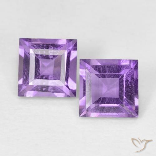 0.87ctw Natürlicher Medium Dark-Violet Amethyst, Quadrat, VVS-VS