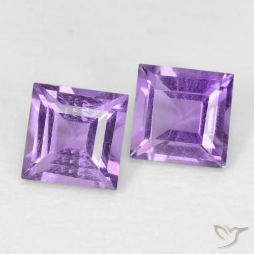 0.87 ct natürliche Medium Dark-Violet Amethyst-Edelsteine, Quadrat, VVS-VS