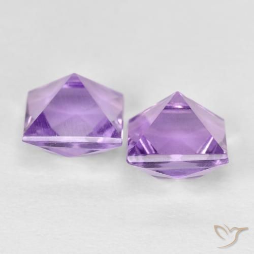2.48 ct natürliche Rosaig-violett Amethyst-Edelsteine, Quadrat, VVS-VS