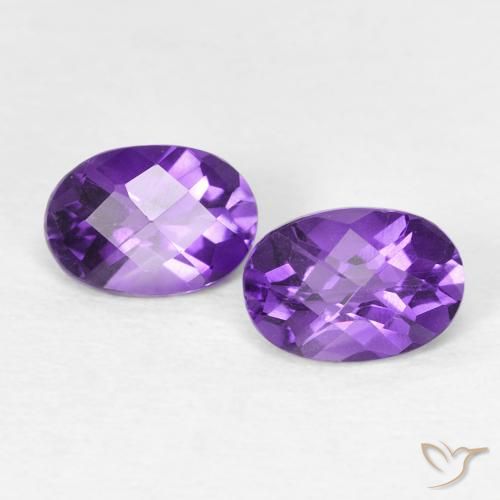 0.84 ct natürliche Lebhaftes Violett Amethyst-Edelsteine, Oval, VS