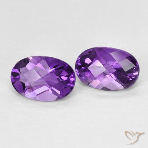 0.88 ct natürliche Lebhaftes Violett Amethyst-Edelsteine, Oval, VVS