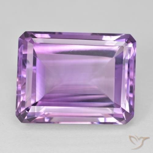 19.72ct Natürlicher Mittelrosa Violett Amethyst, Smaragdschliff, VVS