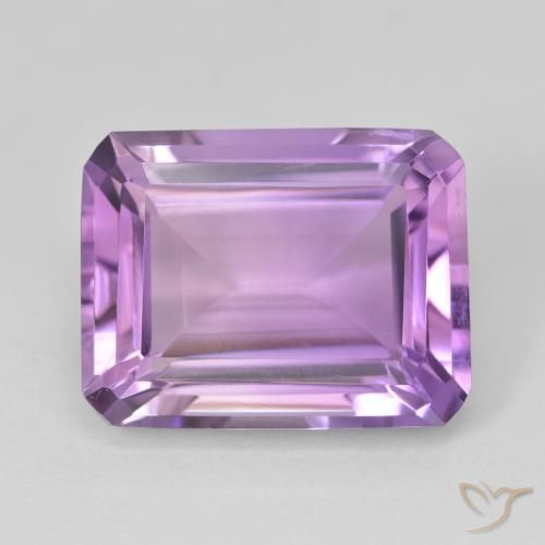16.33ct Natürlicher Rosaig-violett Amethyst, Smaragdschliff, VS