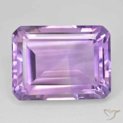24.90ct Natürlicher Rosaig-violett Amethyst, Smaragdschliff, VVS