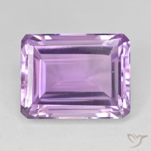 19.78ct Natürlicher Rosaig-violett Amethyst, Smaragdschliff, VVS-VS