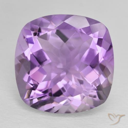 12.69ct Natürlicher Mittelrosa Violett Amethyst, Kissen, VVS