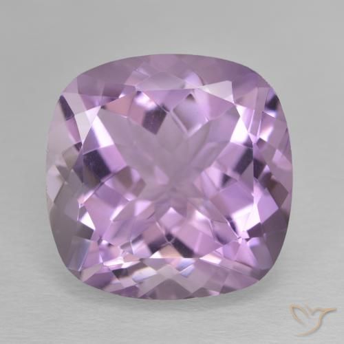 13.09ct Natürlicher Mittelrosa Violett Amethyst, Kissen, VVS