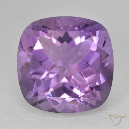 12.54ct Natürlicher Medium Light Purplish-Violet Amethyst, Kissen, VVS-VS