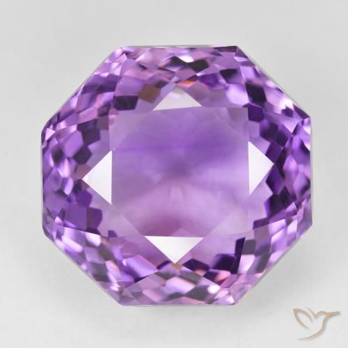 27.65ct Natürlicher Rosaig-violett Amethyst, Smaragdschliff, VVS-VS