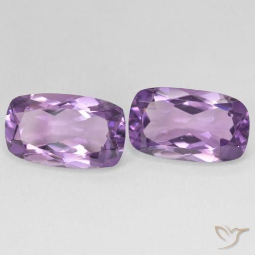 11.30 ct natürliche Medium Light Purplish-Violet Amethyst-Edelsteine, Kissen, VVS