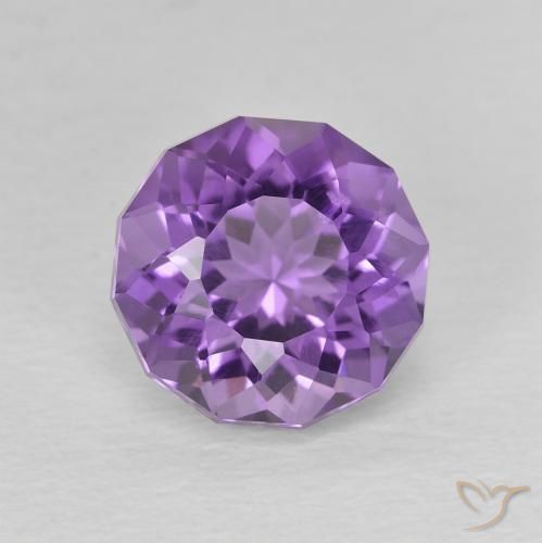 2.30ct Natürlicher Hell-Mittelviolett Amethyst, Runden, VS-SI