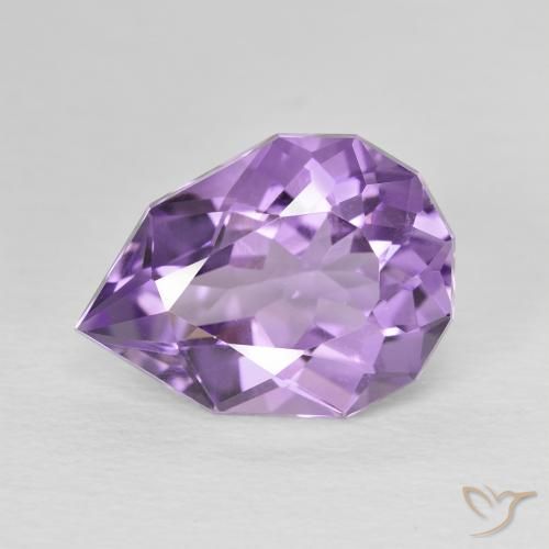 4.68ct Natürlicher Mittel Violett-Rosa Amethyst, Birnenform, Lichtdurchlässig