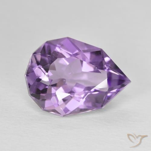 9,17 ctw natürlicher Mittel Violett-Rosa Amethyst, Birnenform, Lichtdurchlässig