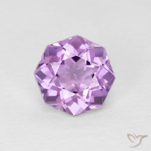 1.47ct Natürlicher Mittelrosa Violett Amethyst, Smaragdschliff, VS
