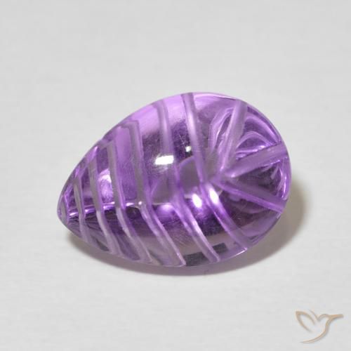 5.52ct Natürlicher Intensives Violett Amethyst, Birnenform, Transparent