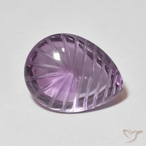 9,17 ctw natürlicher gräulich-v Amethyst, Birnenform, Transparent