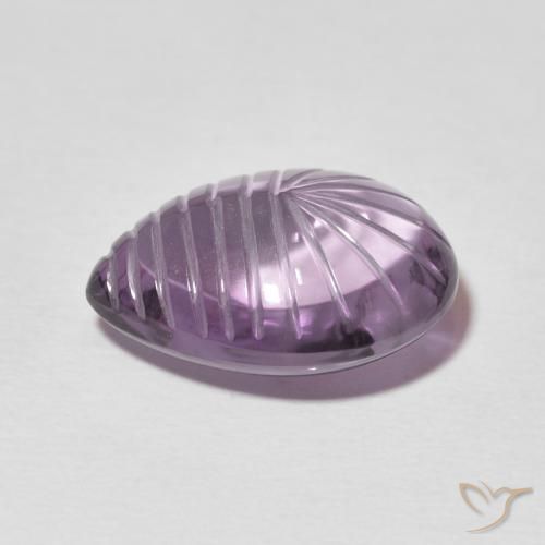 9,17 ctw natürlicher gräulich-v Amethyst, Birnenform, Transparent