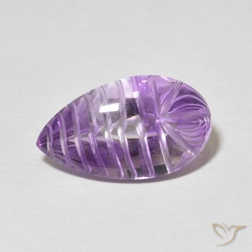 6.22ct Natürlicher Medium Light Purplish-Violet Amethyst, Birnenform, Transparent