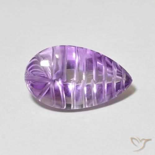 9,17 ctw natürlicher Medium Light Purplish-Violet Amethyst, Birnenform, Transparent