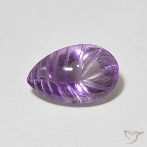 4.40ct Natürlicher Medium Light Purplish-Violet Amethyst, Birnenform, Transparent