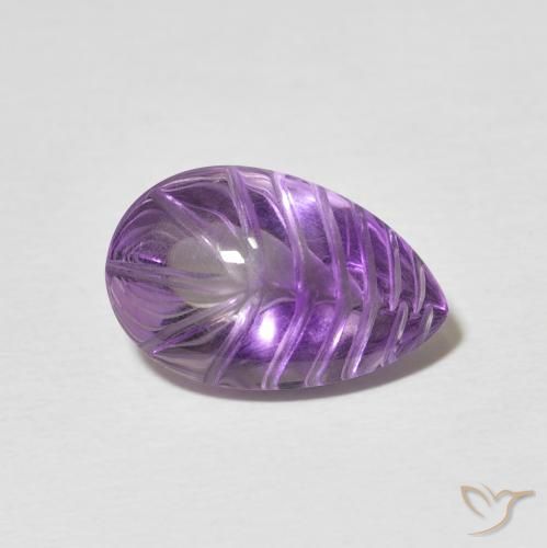 9,17 ctw natürlicher Medium Light Purplish-Violet Amethyst, Birnenform, Transparent