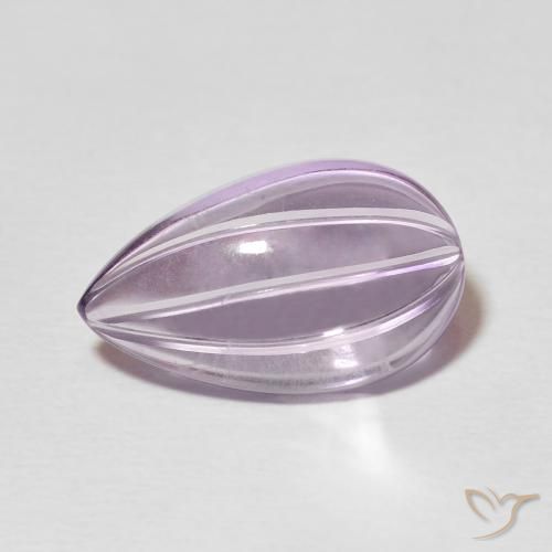9,17 ctw natürlicher Hellrosa Violett Amethyst, Birnenform, Transparent