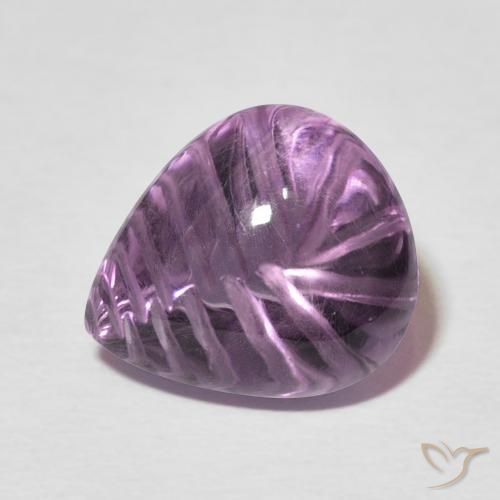 7.04ct Natürlicher Tiefes Mauve Amethyst, Birnenform, Transparent