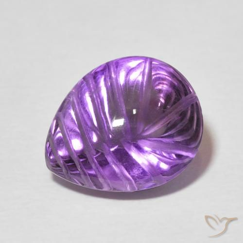 5.88ct Natürlicher Intensives Violett Amethyst, Birnenform, Transparent
