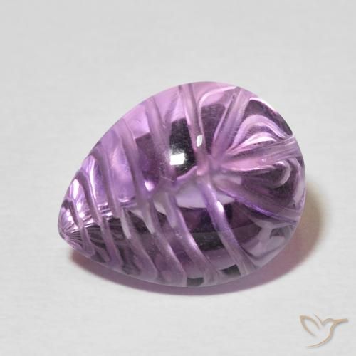 7.68ct Natürlicher Medium Dark-Violet Amethyst, Birnenform, Transparent