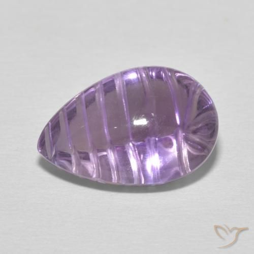 5.34ct Natürlicher Medium Light Purplish-Violet Amethyst, Birnenform, Transparent