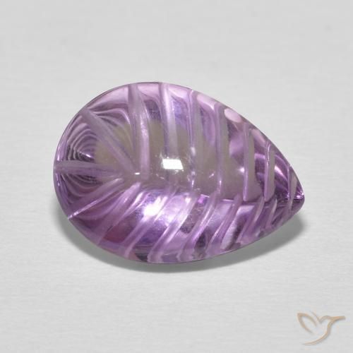 5.17ct Natürlicher Medium Light Purplish-Violet Amethyst, Birnenform, Transparent