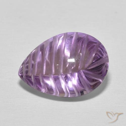 9,17 ctw natürlicher Medium Light Purplish-Violet Amethyst, Birnenform, Transparent