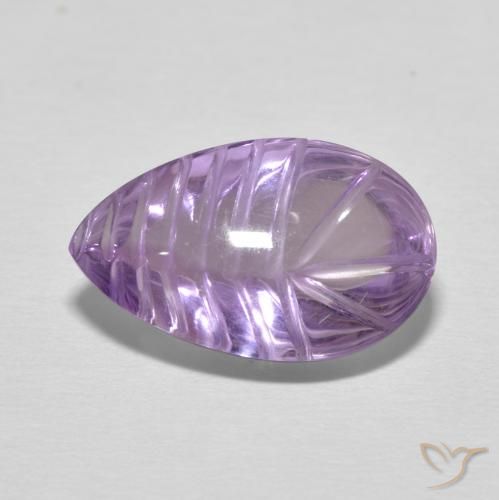 6.21ct Natürlicher Medium Light Purplish-Violet Amethyst, Birnenform, Transparent