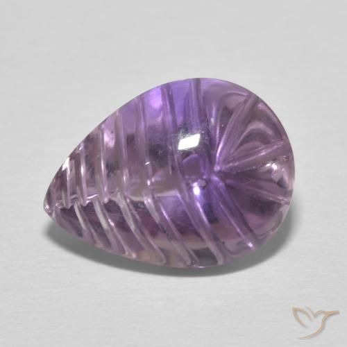 5.44ct Natürlicher Mittel Violett-Rosa Amethyst, Birnenform, Transparent