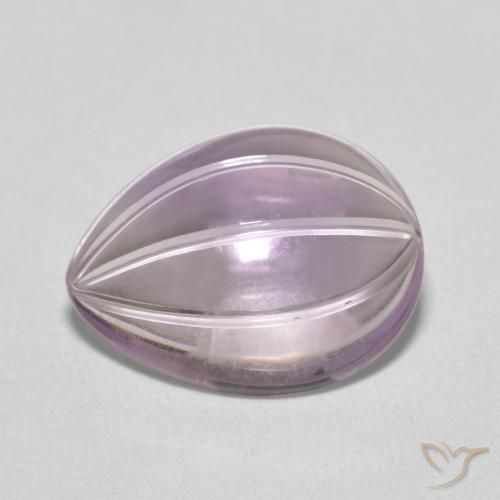 5.27ct Natürlicher Light Grayish Pink-Violet Amethyst, Birnenform, Transparent