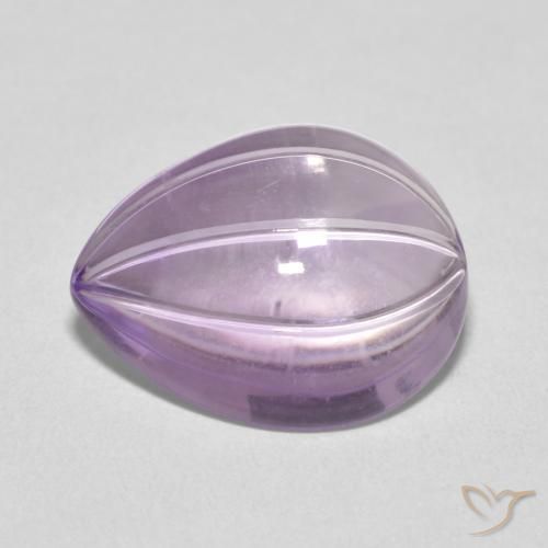 8.27ct Natürlicher Light Grayish Pink-Violet Amethyst, Birnenform, Transparent