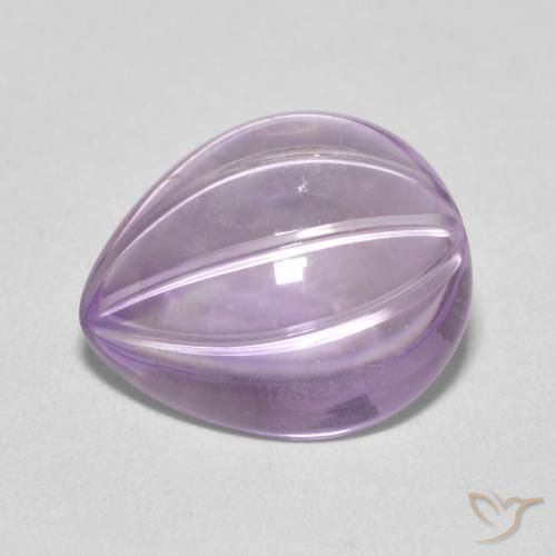 6.78ct Natürlicher Light Grayish Pink-Violet Amethyst, Birnenform, Transparent