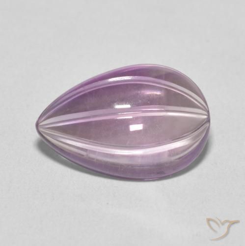 4.08ct Natürlicher Light Grayish Pink-Violet Amethyst, Birnenform, Transparent