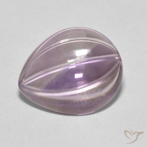 7.52ct Natürlicher Light Grayish Pink-Violet Amethyst, Birnenform, Transparent